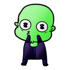 cartoon weird bald spaceman