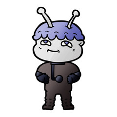 Obraz premium friendly cartoon spaceman