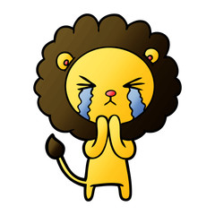 cartoon crying lion praying