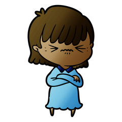 annoyed cartoon girl