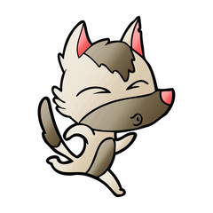 cartoon wolf running