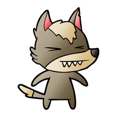 angry wolf cartoon