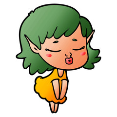 pretty cartoon elf girl