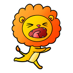 cartoon running lion
