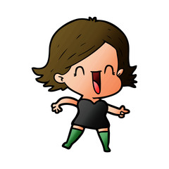 cartoon laughing woman pointing