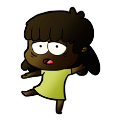 cartoon tired woman