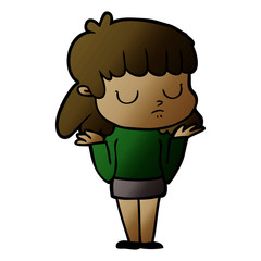 Obraz premium cartoon indifferent woman