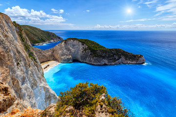 Navagio (Shipwreck) Beach in Zakynthos island, Greece.