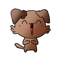 happy little cartoon dog laughing