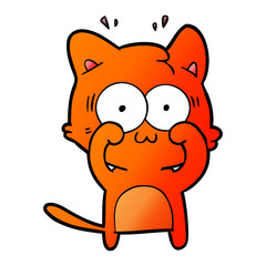 cartoon surprised cat