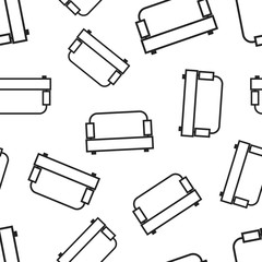 Sofa seamless pattern background. Business flat vector illustration. Sofa symbol pattern.