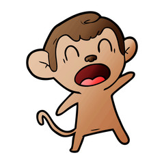shouting cartoon monkey