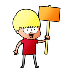 happy cartoon boy