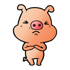 cartoon angry pig