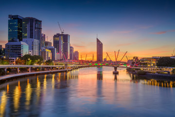 Fototapeta na wymiar Brisbane. Cityscape image of Brisbane skyline, Australia during dramatic sunrise.