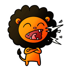 cartoon roaring lion