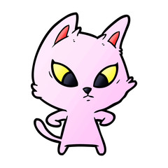 confused cartoon cat