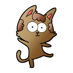 happy cartoon cat dancing