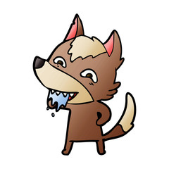 cartoon hungry wolf