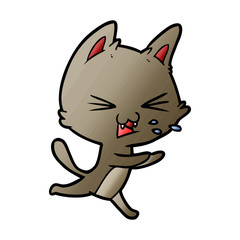 cartoon cat hissing