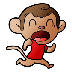 shouting cartoon monkey running