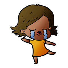 cartoon girl crying