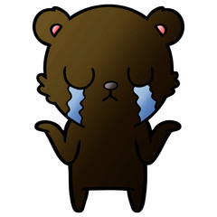 crying cartoon bear
