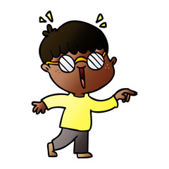 cartoon boy wearing spectacles
