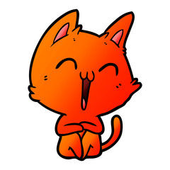 happy cartoon cat