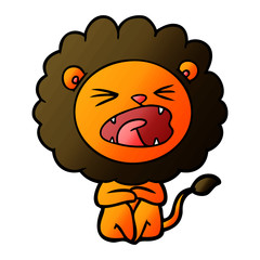 cartoon angry lion