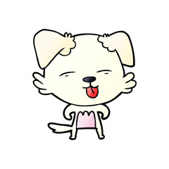 cartoon dog sticking out tongue