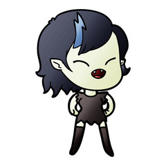 cartoon laughing vampire girl