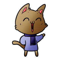 happy cartoon cat