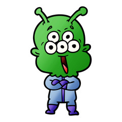 happy cartoon alien