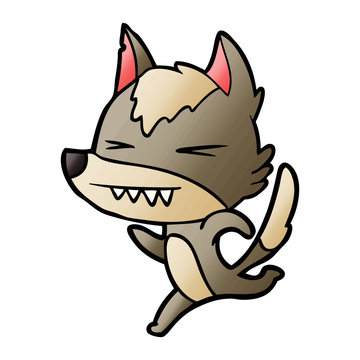 angry wolf running