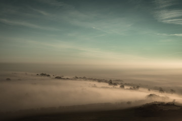 Mist over North Rigton in North Yorkshire