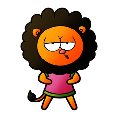 cartoon bored lion