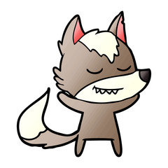friendly cartoon wolf