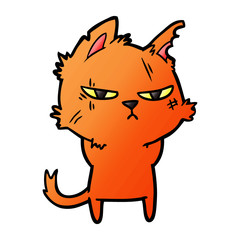 tough cartoon cat