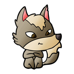 friendly cartoon wolf