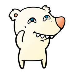 cartoon polar bear showing teeth