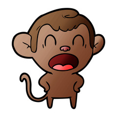 shouting cartoon monkey