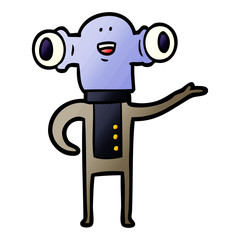 friendly cartoon alien gesturing