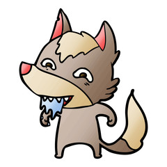 cartoon hungry wolf