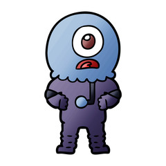 cartoon cyclops alien spaceman