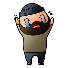 cartoon bearded man crying