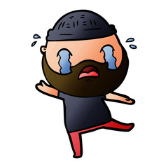 cartoon bearded man crying