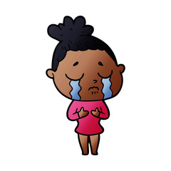cartoon crying woman