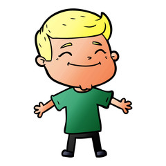 happy cartoon man with open arms