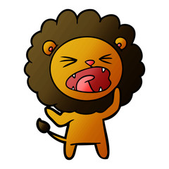 cartoon angry lion